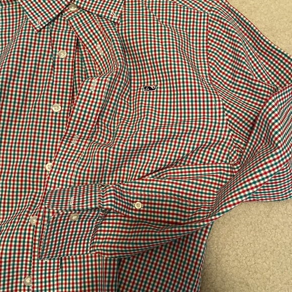 Red and Green Striped Vineyard Vines Shirt - Picture 3 of 3
